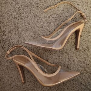 Clear Nude Stiletto Heels